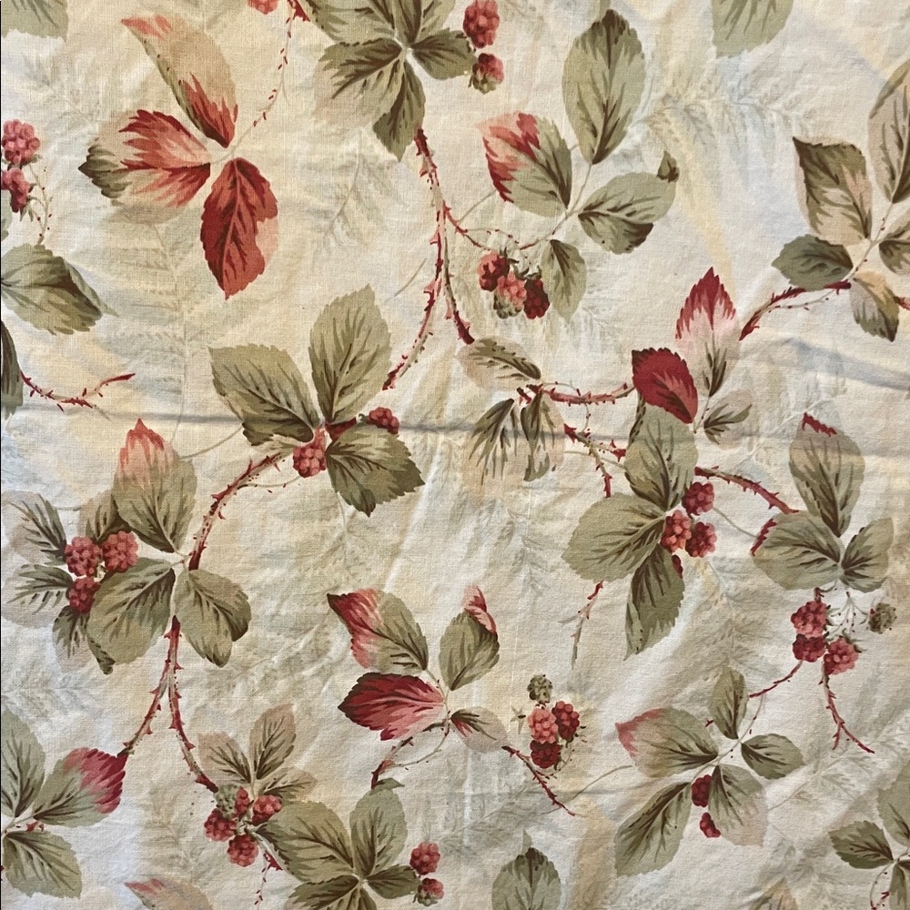 Floral Patterned  in Red and Green Fabric